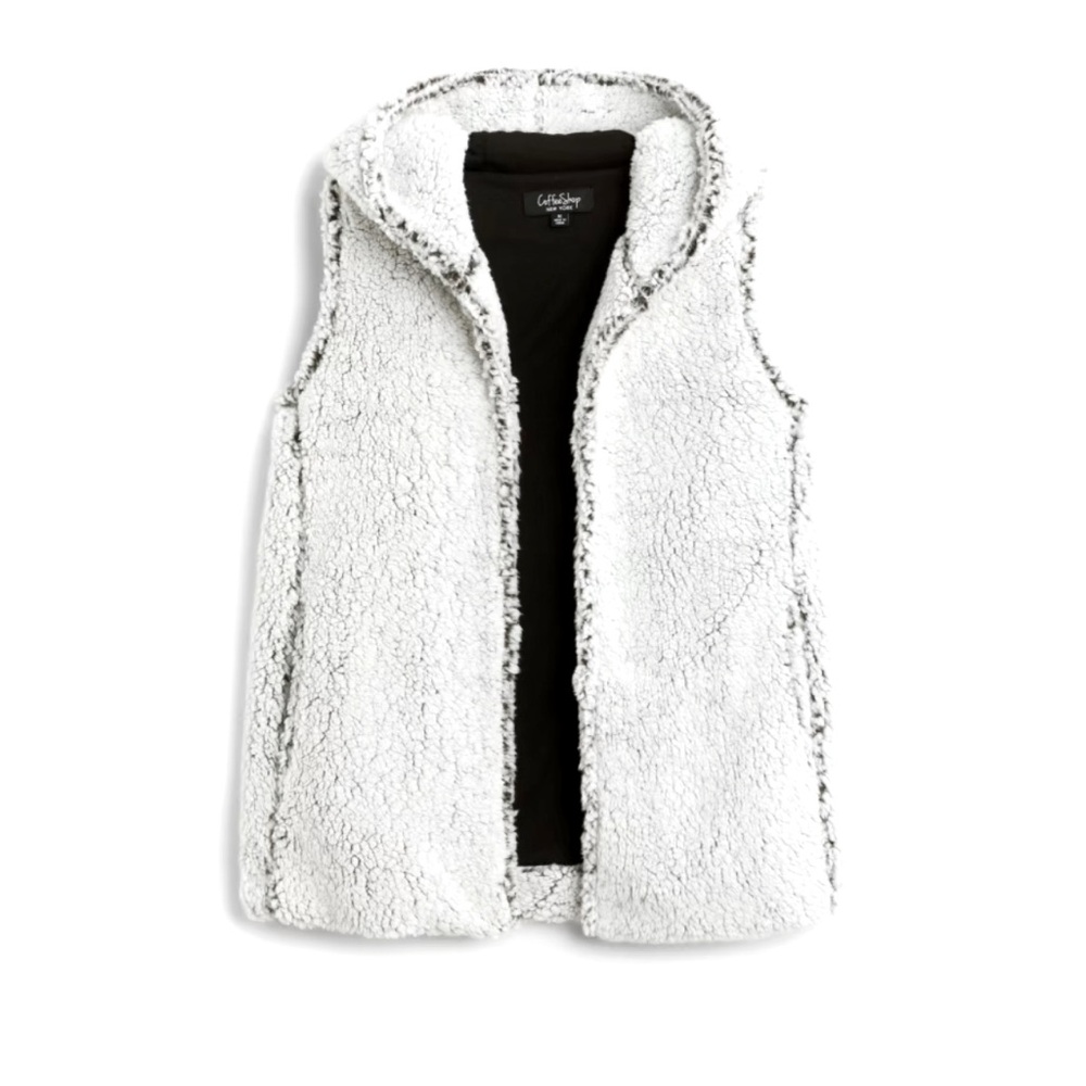 CoffeeShop Leonie Wubby Hooded Vest white/gray with pockets size L
